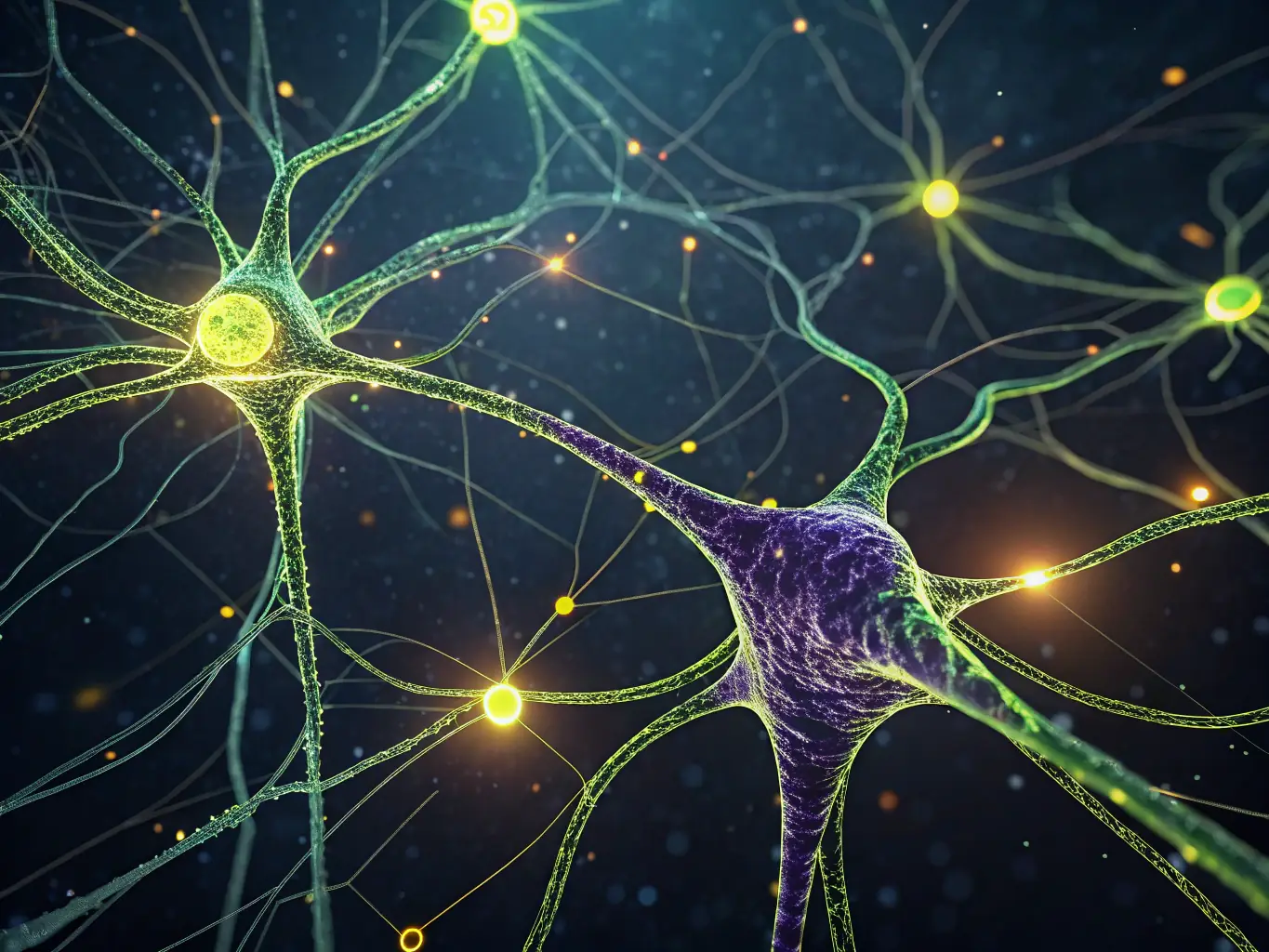 A complex neural network diagram with interconnected nodes and data streams, representing the intricacies of neural network development.